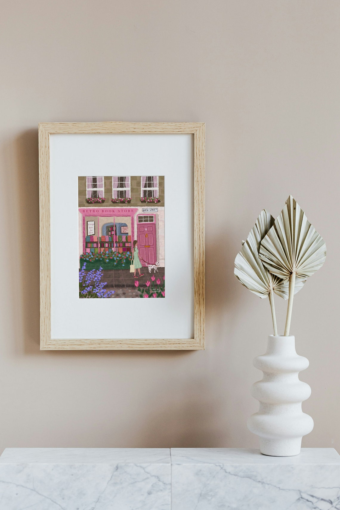 Retro Book Store Art Print, Bookshop Reading Art - Image 3