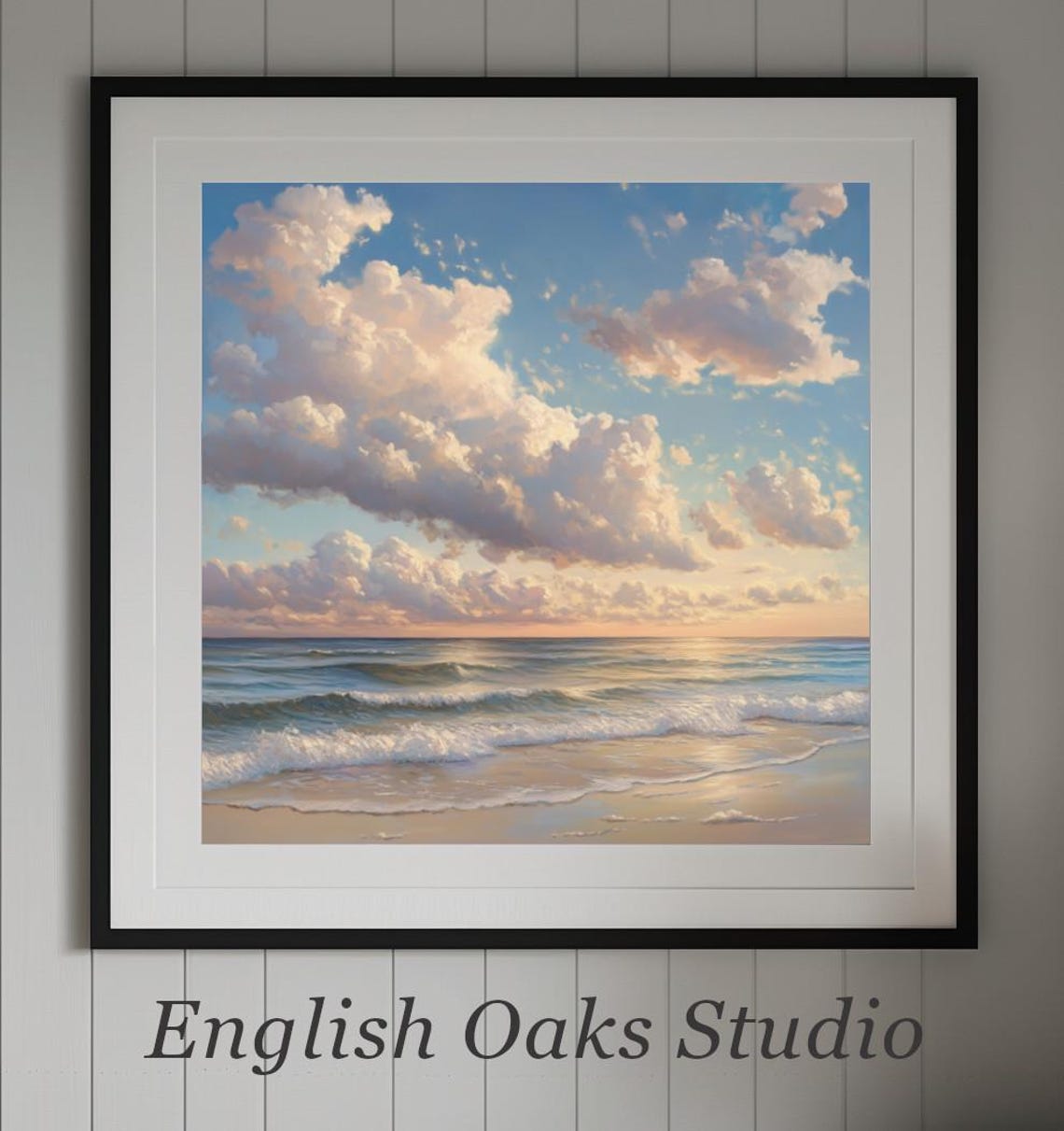 Vintage Seascape Coastal Painting Moody Coastal Print