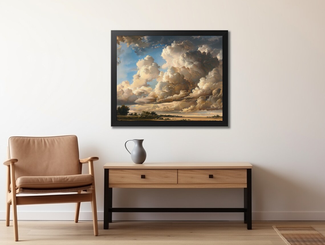 Moody Summer Landscape Art Print, French Countryside - Image 2