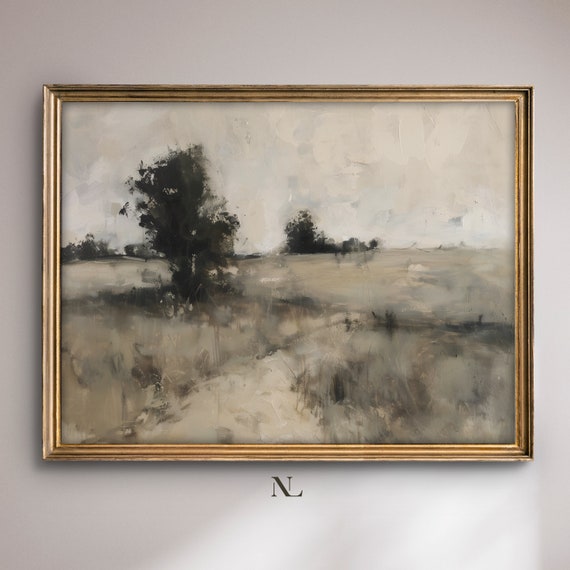 Wall Art Moody Home Decor Vintage Landscape Oil Painting Farmhouse Print New Home