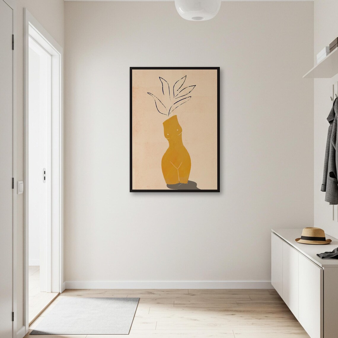 Abstract Female Body, Minimalist Botanical Line Art - Image 2