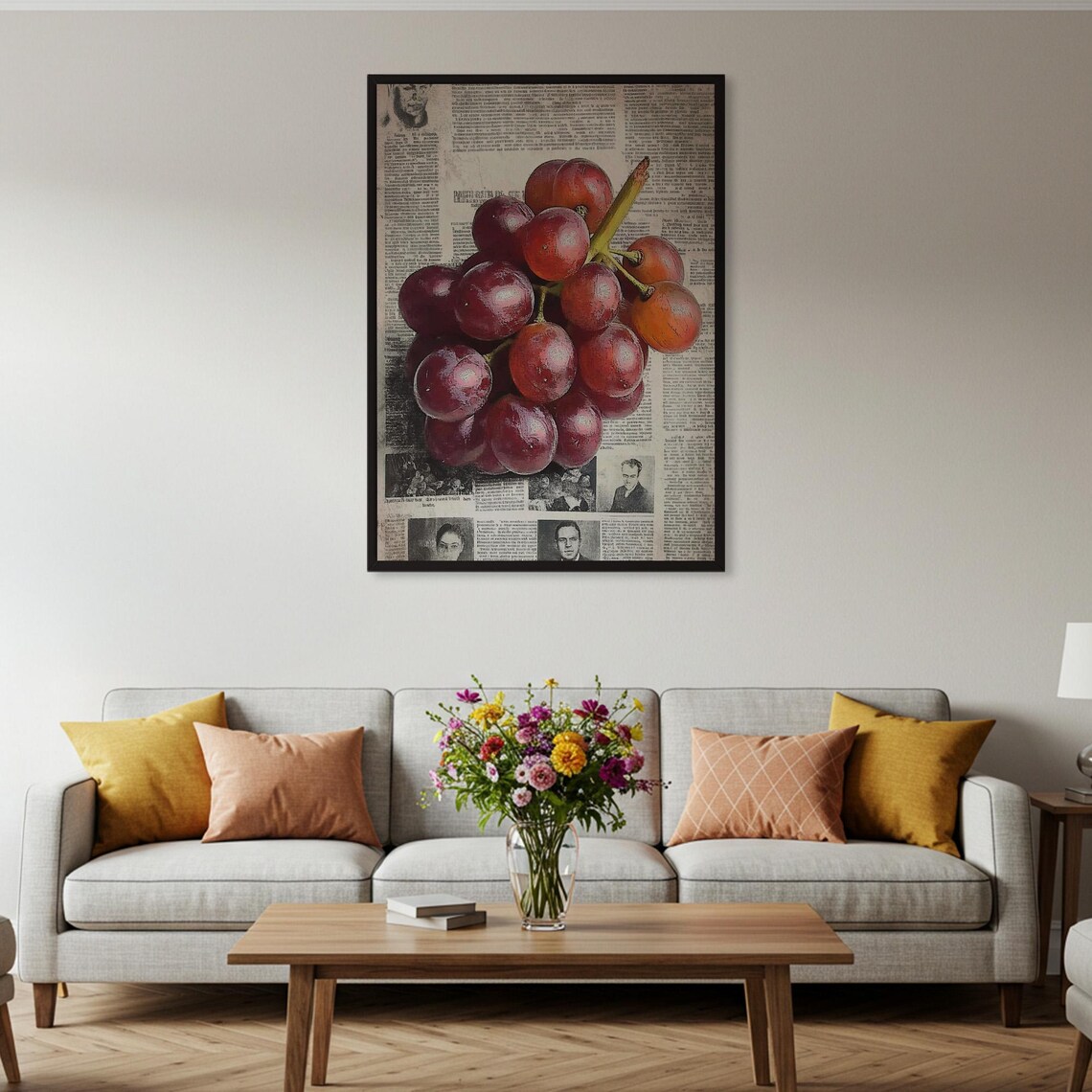 Grapes Newspaper - Contemporary Travel Poster - Image 4