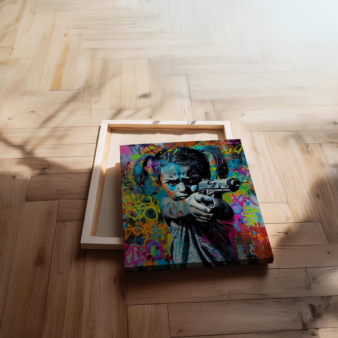 Graffiti Pop Art Girl With Pigtails Bold Street Style Poster - Image 2