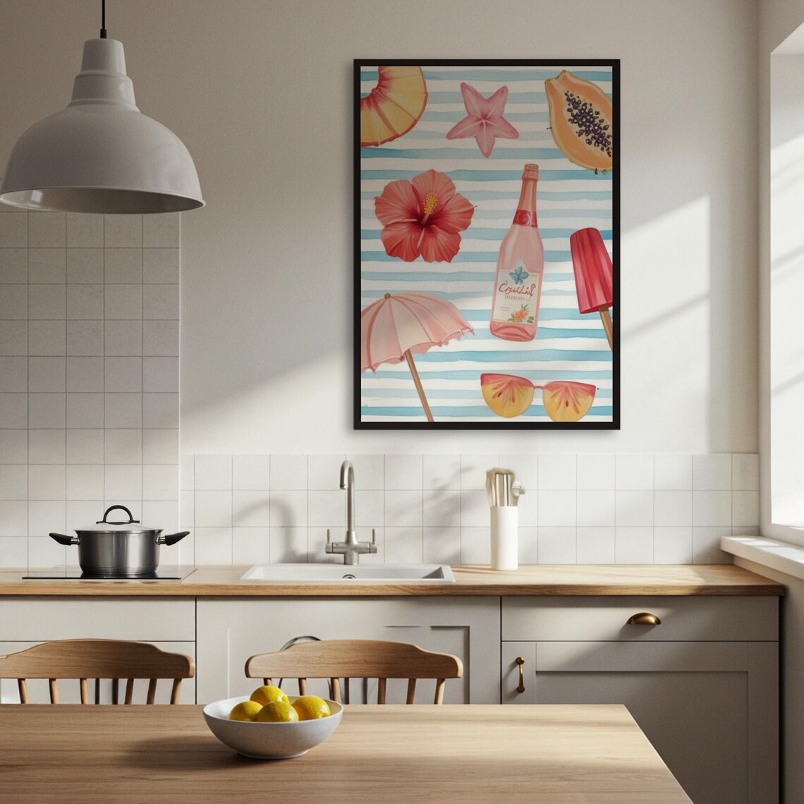 Summer Beach Watercolor Tropical Vacation Poster - Image 3