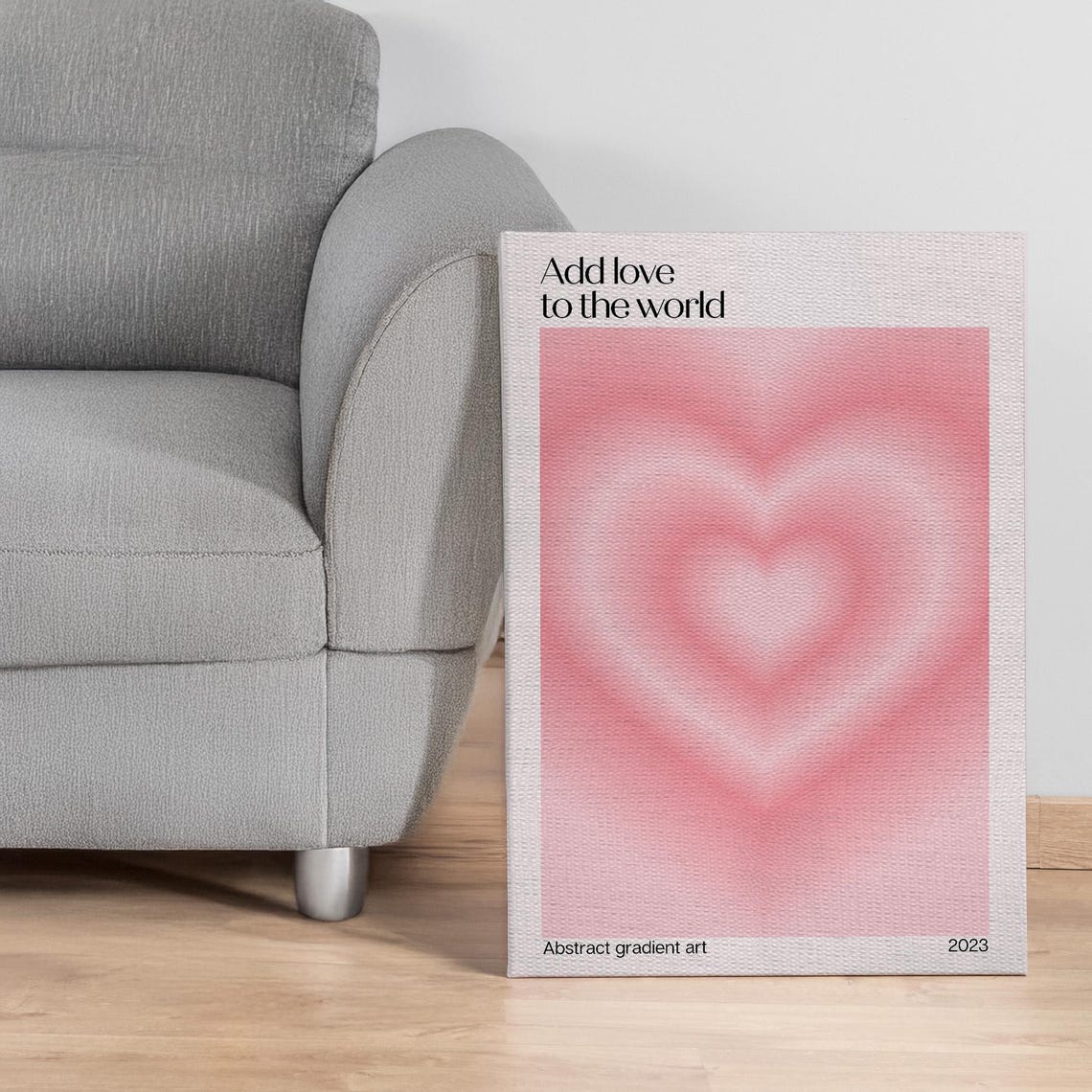 Add Love To The World Pink Heart Gradient Abstract Romantic Poster