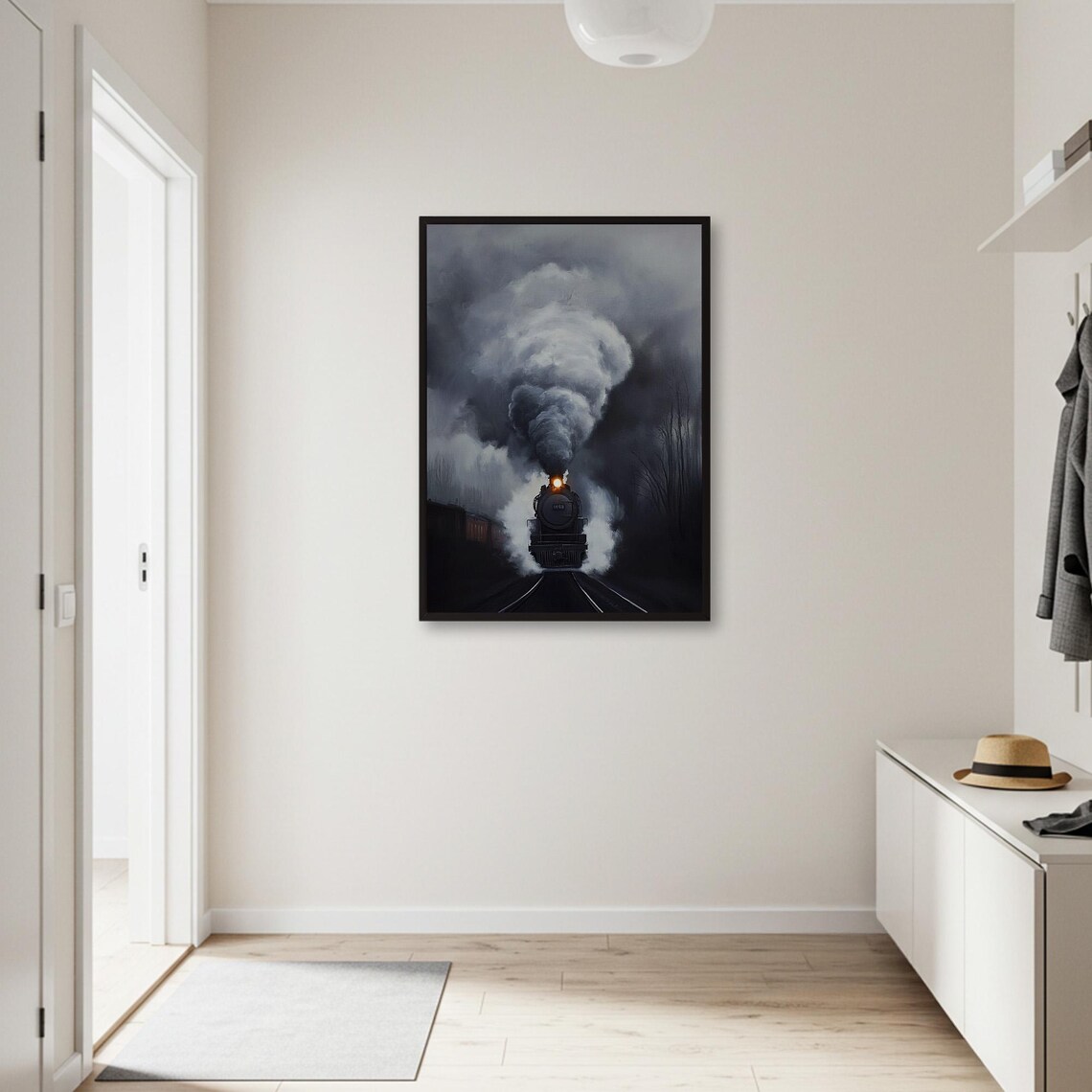 Moody Steam Train Vintage Railway Art Print - Image 2