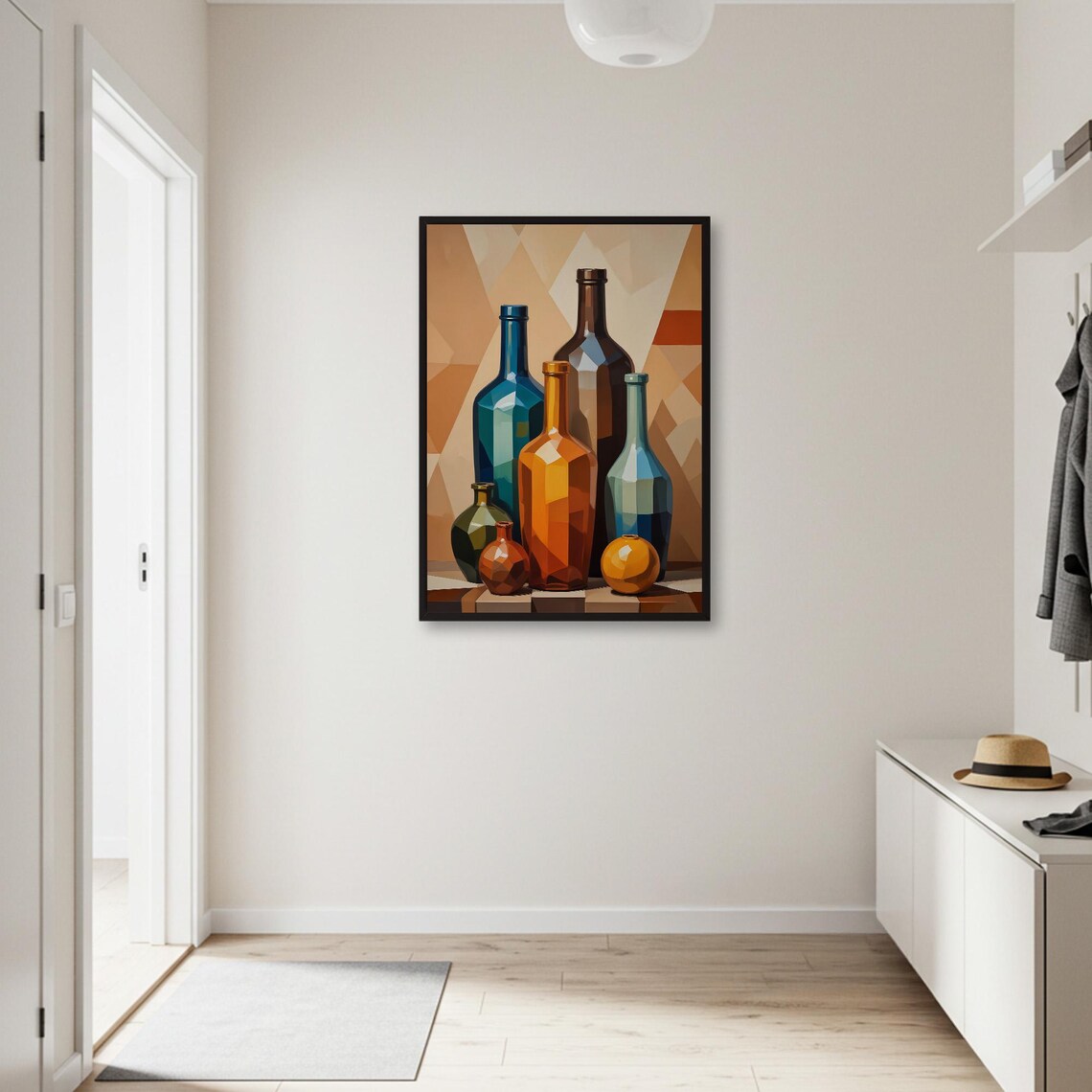 Abstract Bottle Still Life, Modern Geometric Art Print - Image 2
