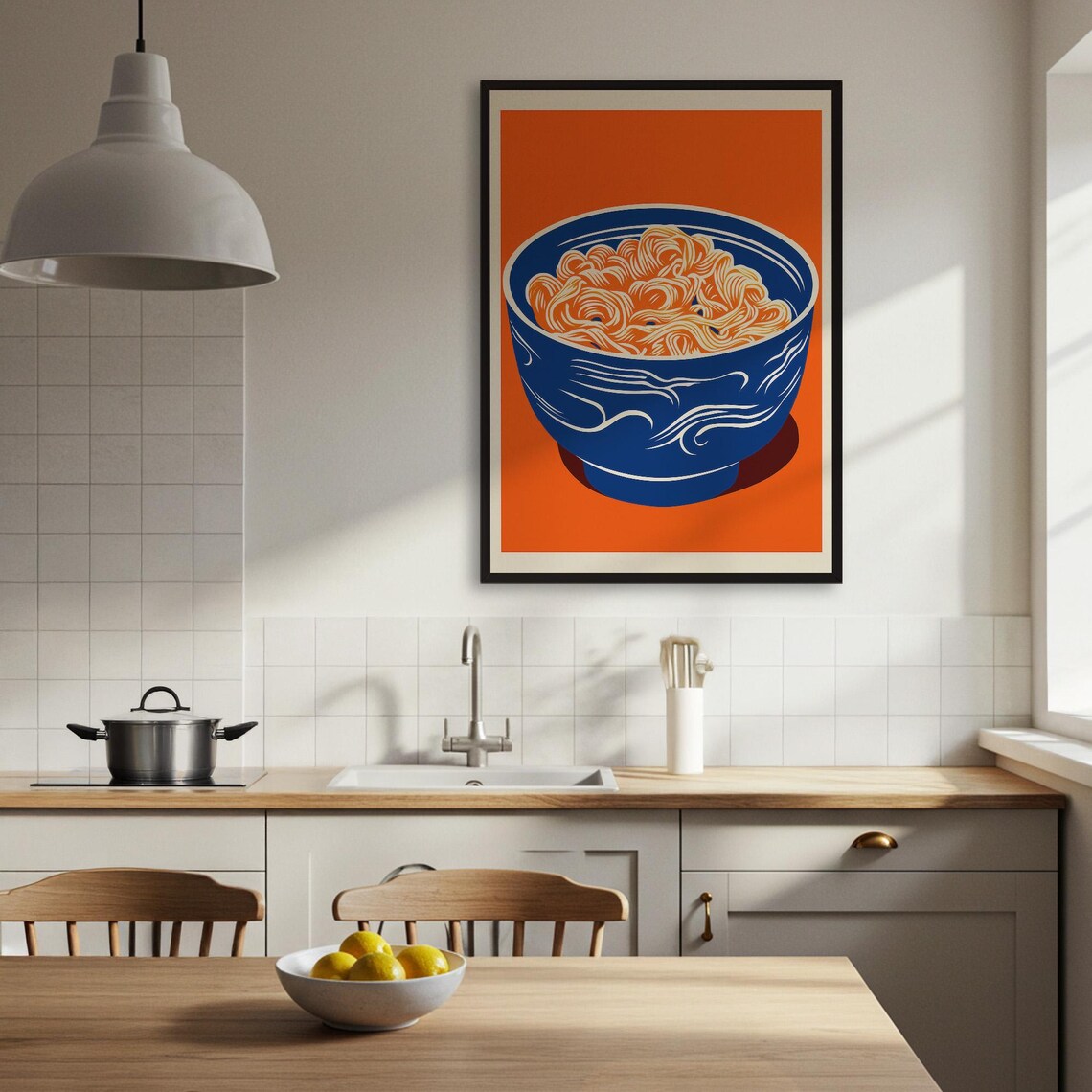 Abstract Noodle Bowl, Minimalist Kitchen Decor - Image 3
