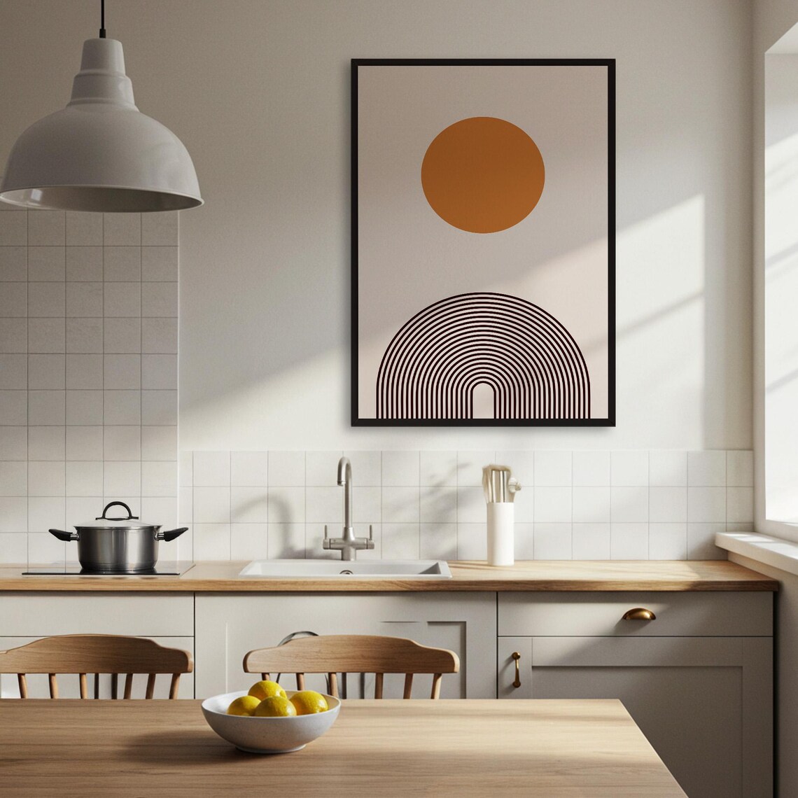 Abstract Sun Rainbow, Minimalist Geometric Art - Image 4