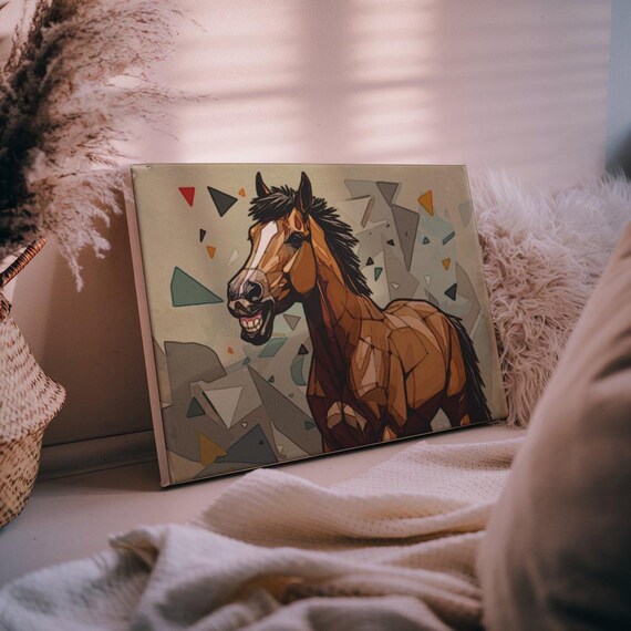 Geometric Paint Horse By Numbers Kit Diy Canvas Art Adults Gift Funny Decor Animal Painting Lovers Creative
