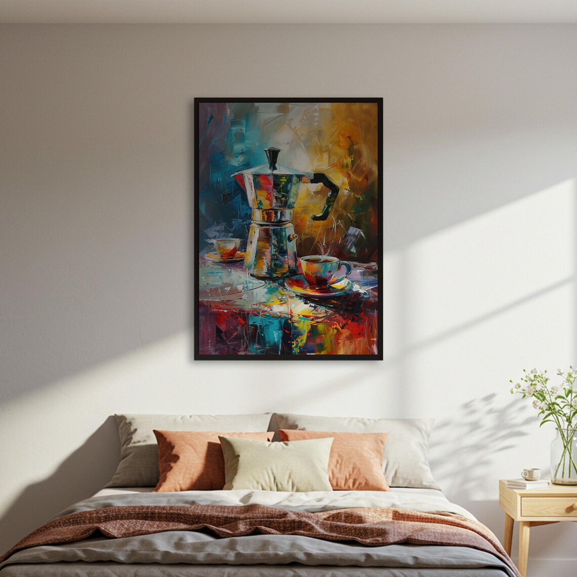Coffee Pot Painting, Abstract Still Life Poster