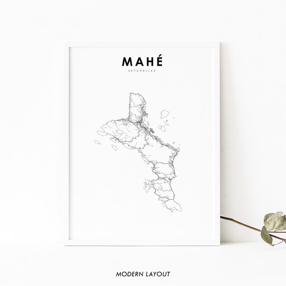 Mahe Seychelles Map Print Mah Victoria Art Poster City Street Road Nursery Room Wall Office Decor