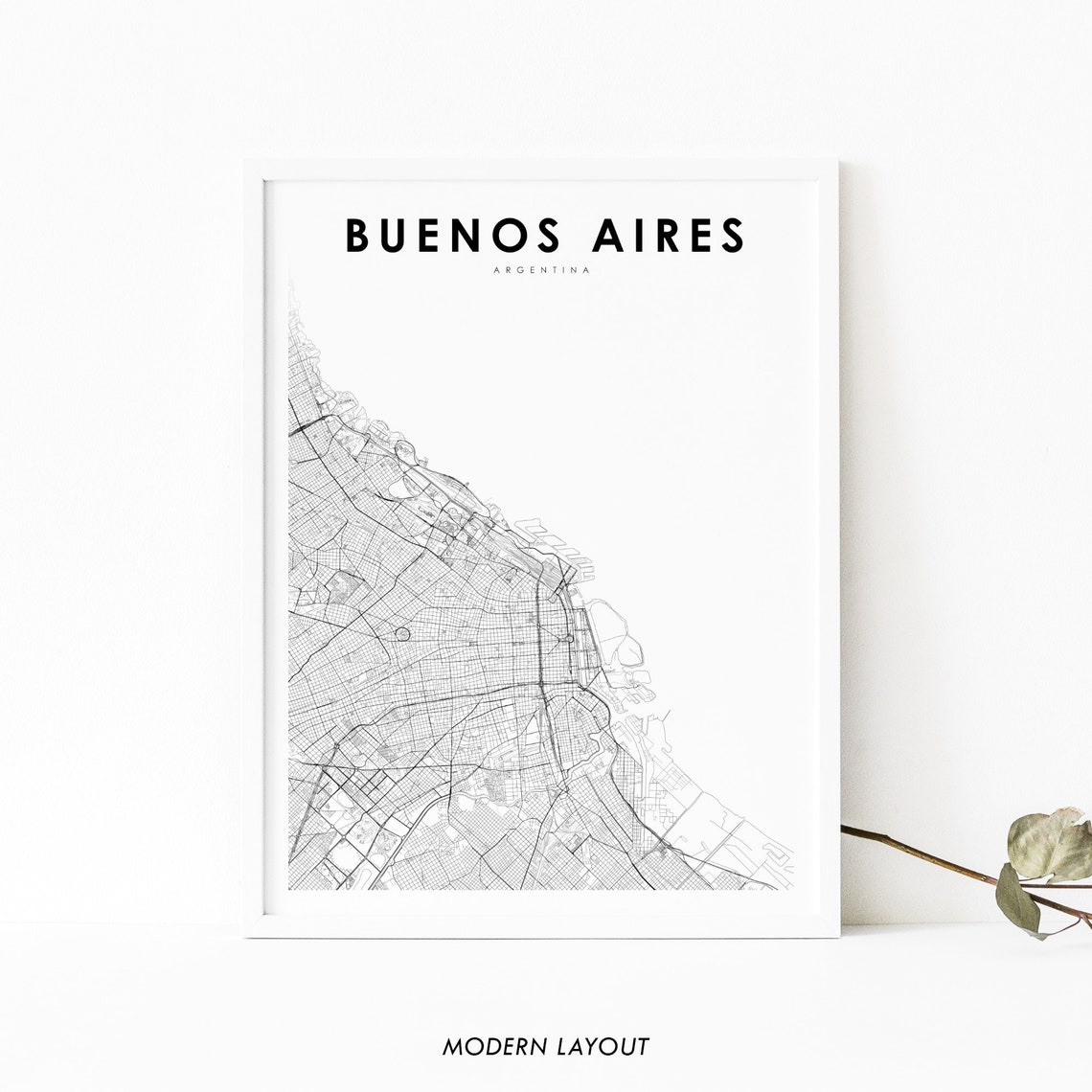 Buenos Aires Argentina Minimalist City Street Map Modern Poster