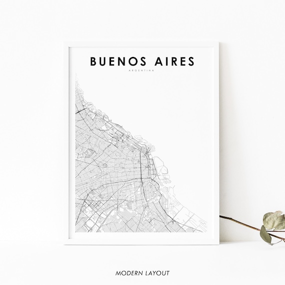 Buenos Aires Argentina Minimalist City Street Map Modern Poster