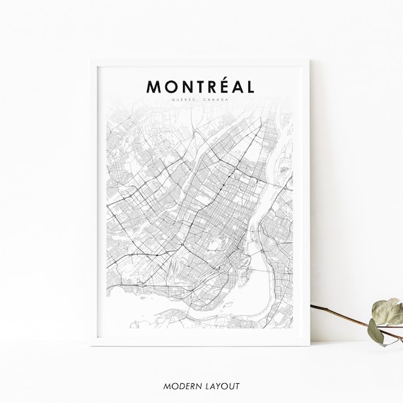 Montreal Area Map Print, Quebec Canada Poster