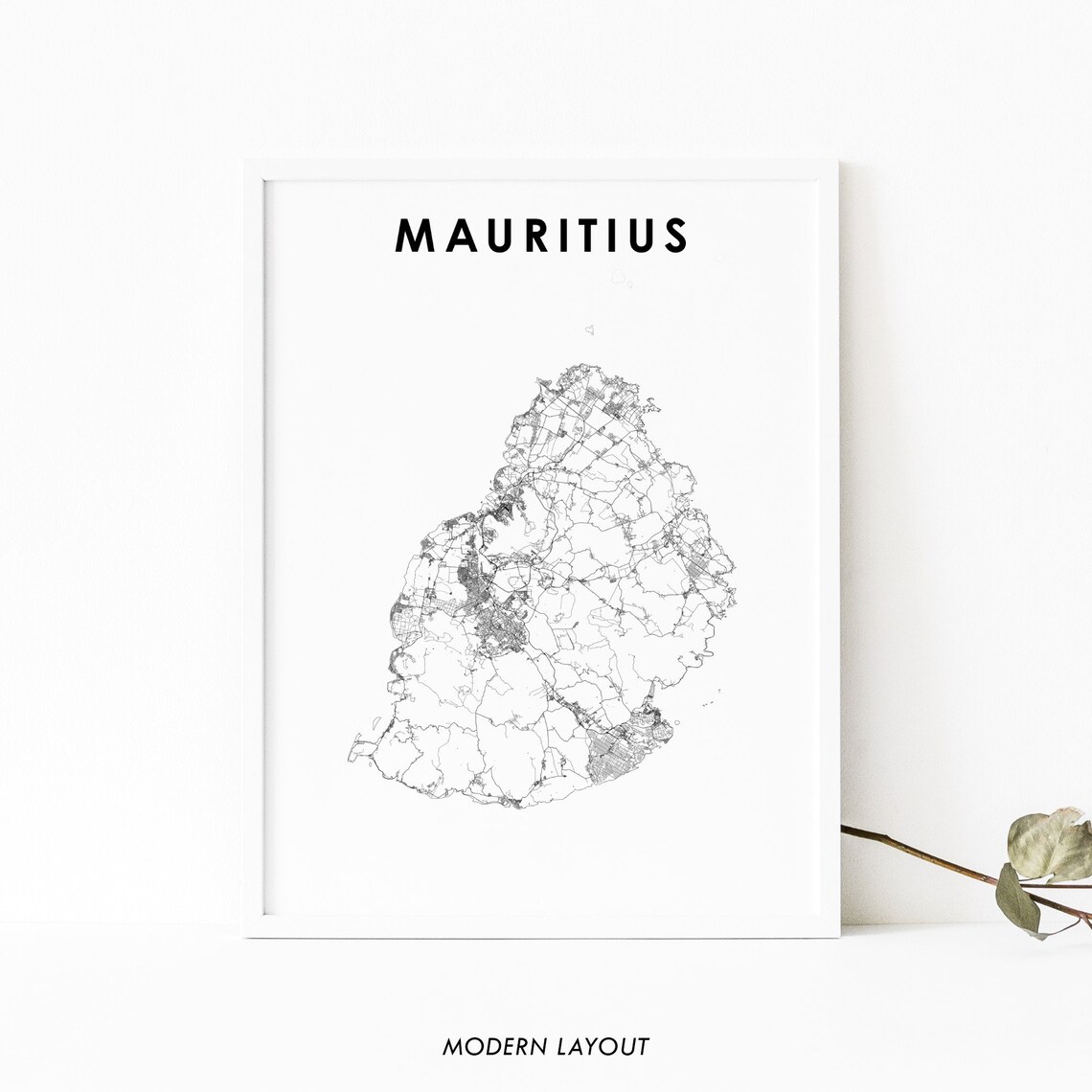Mauritius Map Poster, Nursery Room Wall Decor