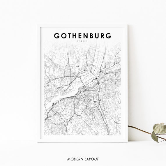 Gothenburg Sweden Map Print, Nursery Room Decor