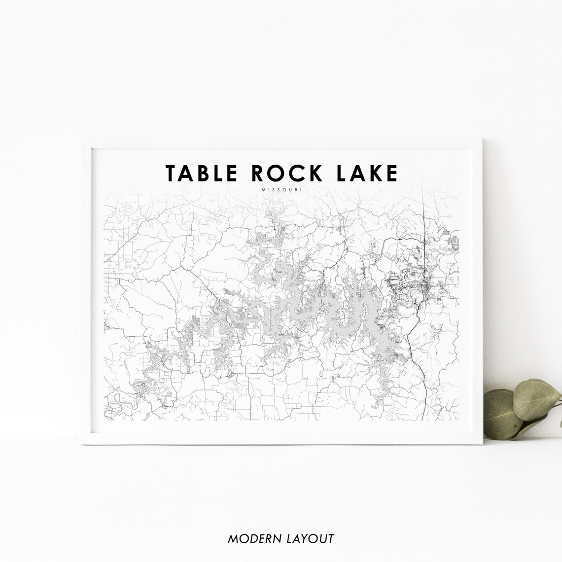 Table Rock Lake, Missouri Map Poster Print