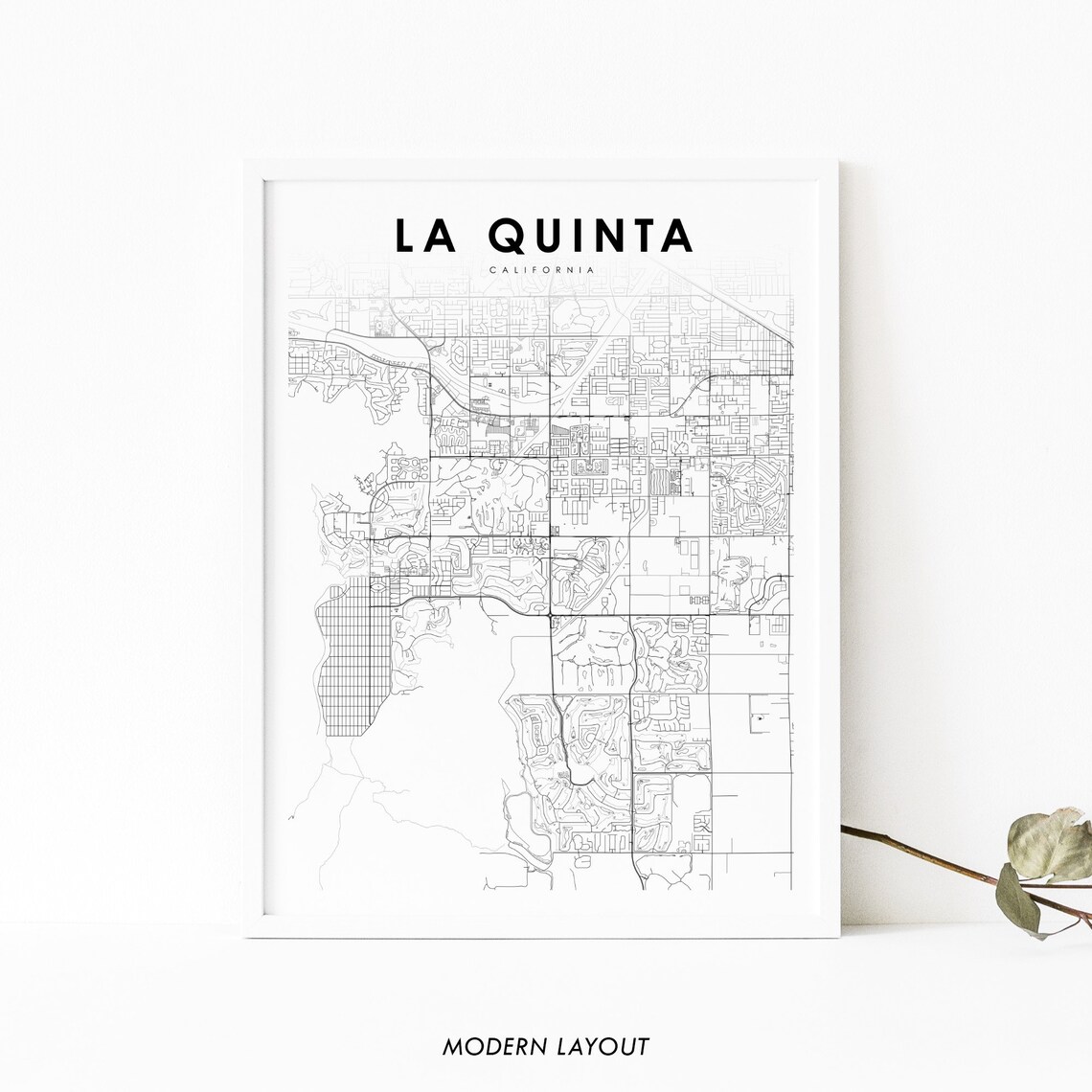 La Quinta CA Map Print, Nursery Room Art Poster