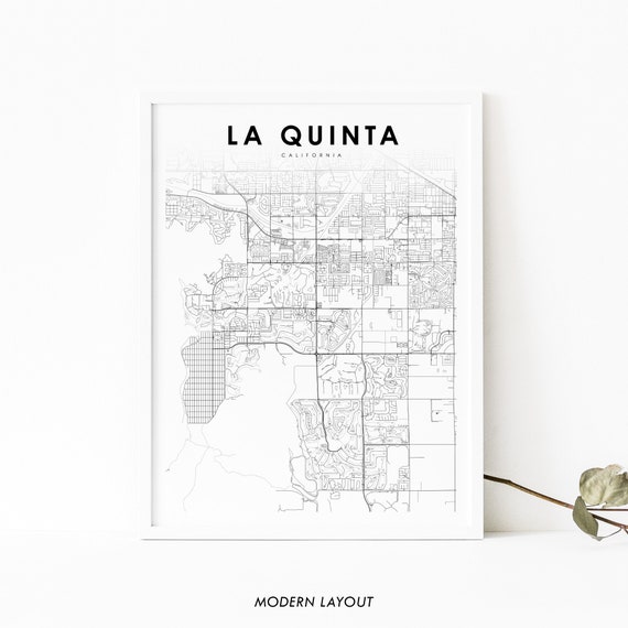 La Quinta CA Map Print, Nursery Room Art Poster