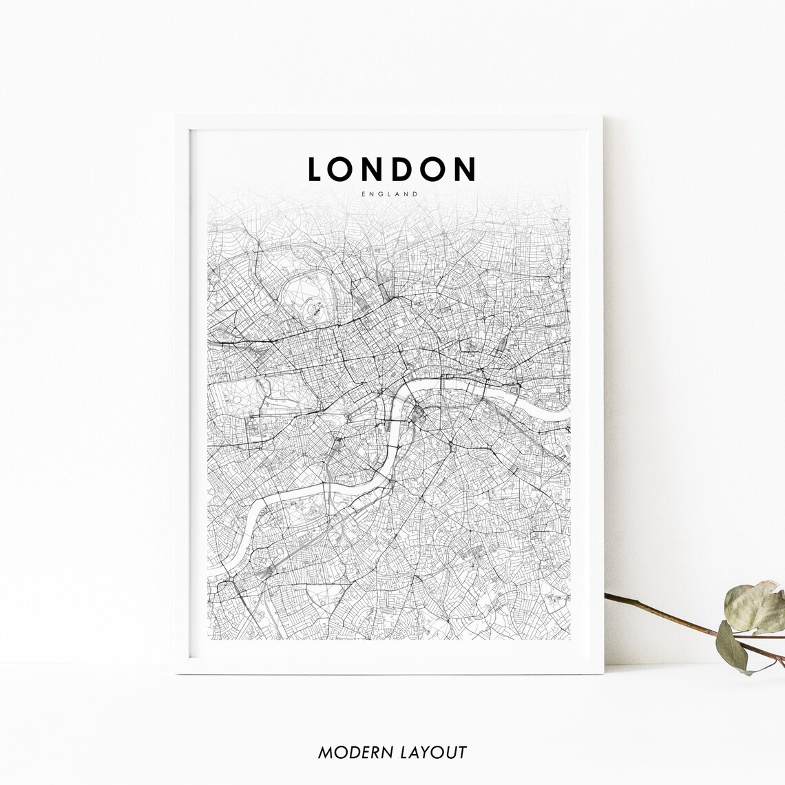 Downtown London England Map Print, Nursery Decor