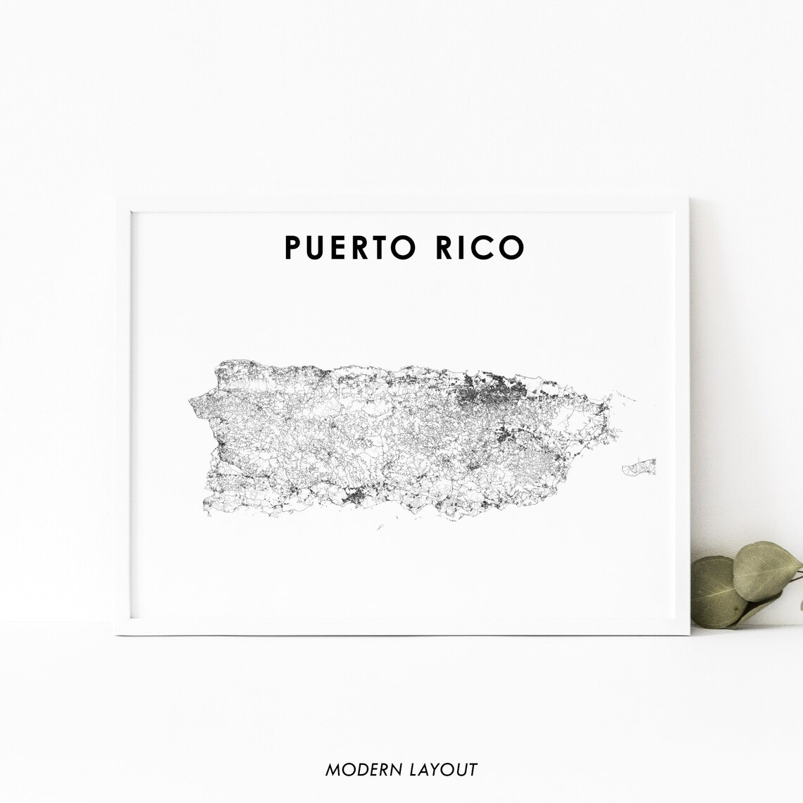 Puerto Rico Map Poster, San Juan Nursery Decor