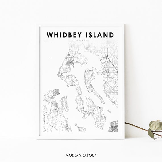 Whidbey Island Map Print, Washington Nursery Decor
