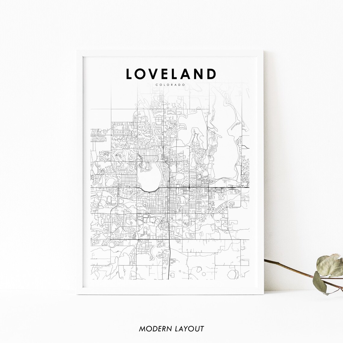 Loveland Co Map Print, Colorado Nursery Decor