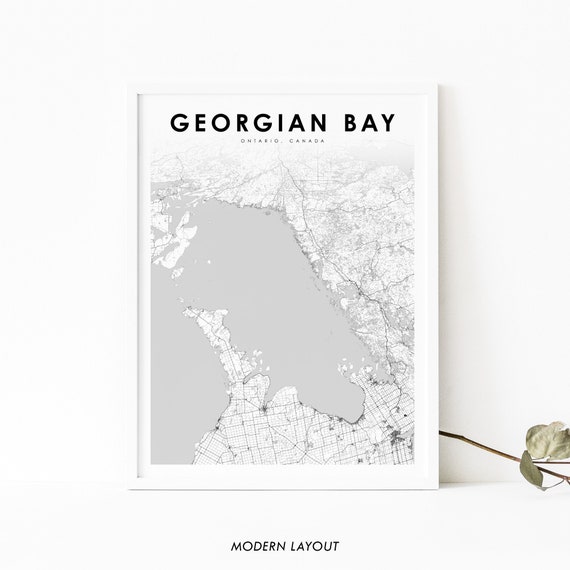 Georgian Bay Ontario Map Art Print, Canada Poster
