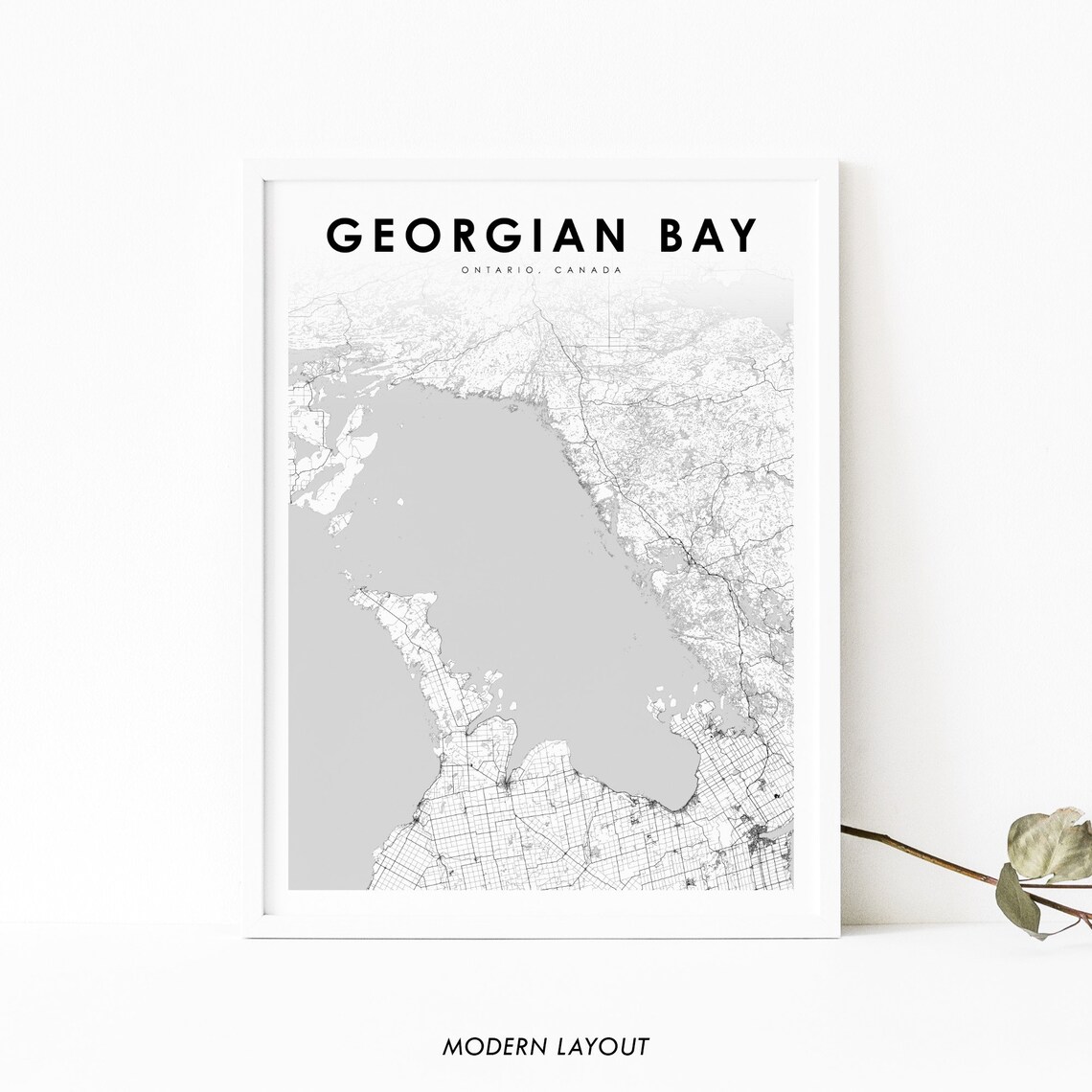 Georgian Bay Ontario Map Art Print, Canada Poster