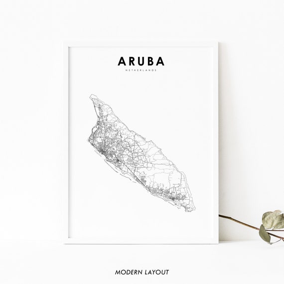 Aruba Map Print, Oranjestad Nursery Wall Art