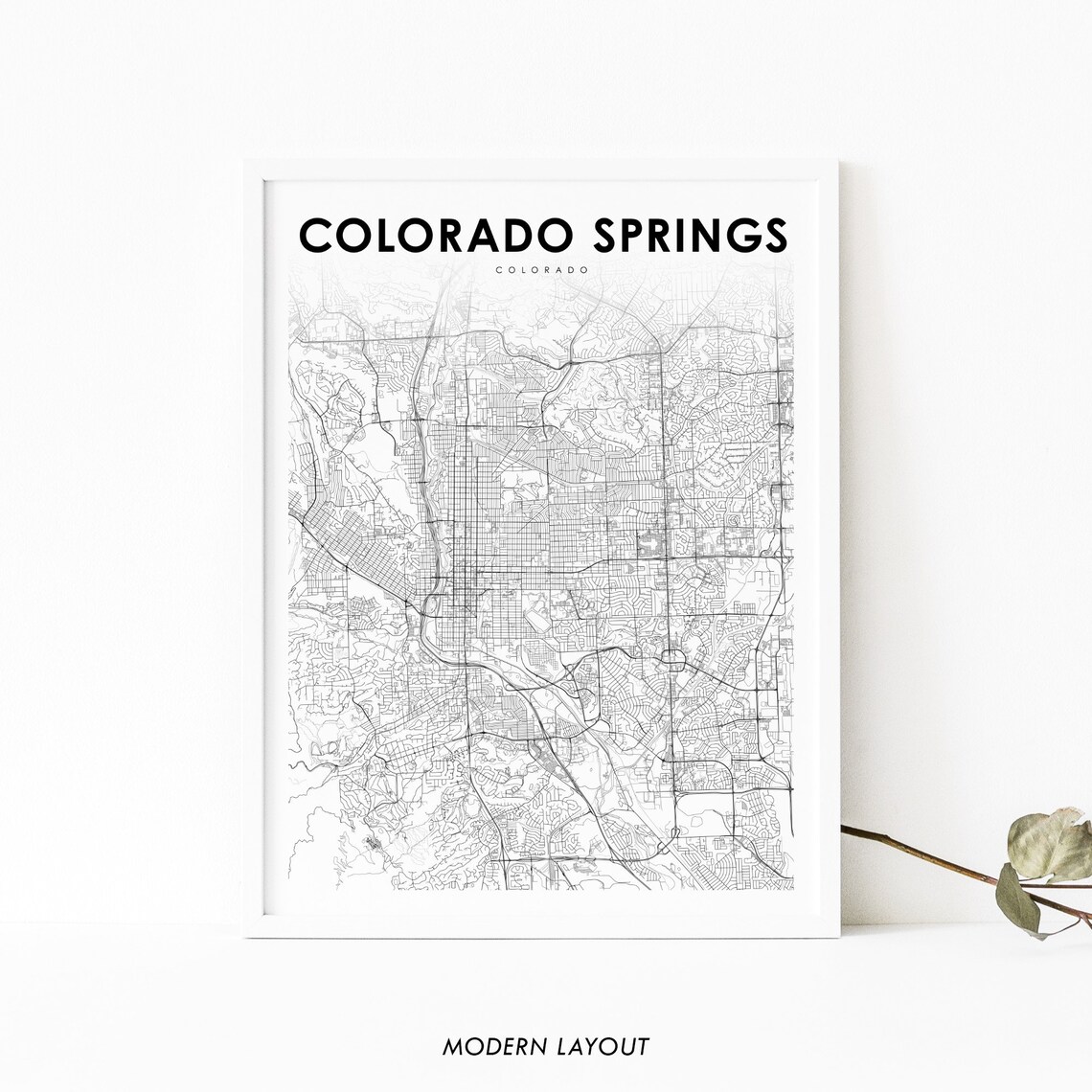 Colorado Springs Co Map Print, Nursery Room Wall Art