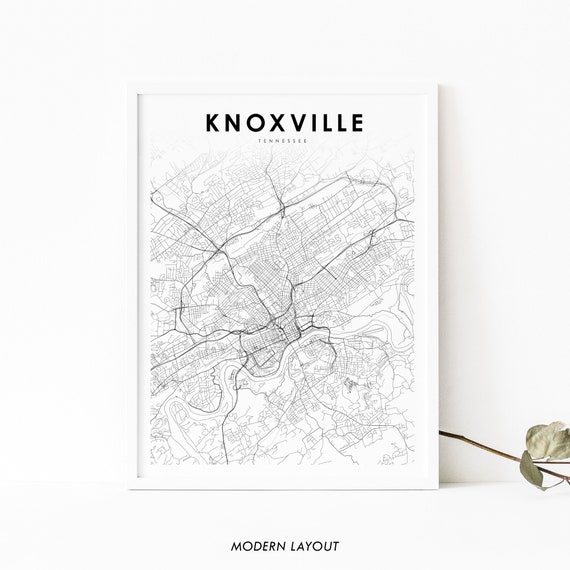 Knoxville TN Map Art Print, Tennessee City Map