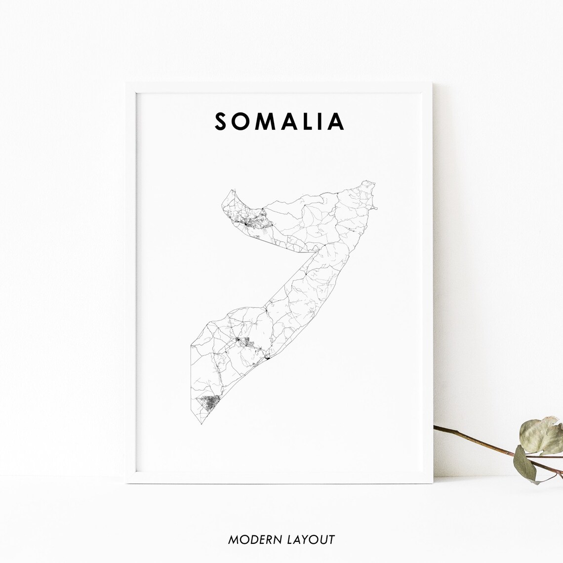 Somalia Map Print, Mogadishu Nursery Room Decor