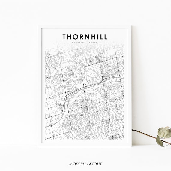 Thornhill Ontario Canada Minimalist Street Map Line Art Print