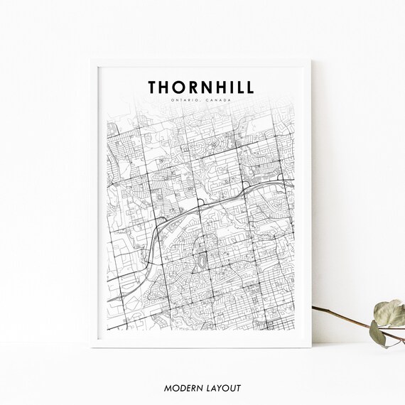 Thornhill Ontario Map Print Toronto On Canada Art Poster City Street Road Nursery Room Wall Office Decor