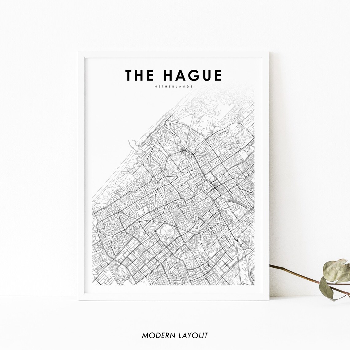 The Hague Netherlands Map Print, Nursery Wall Art