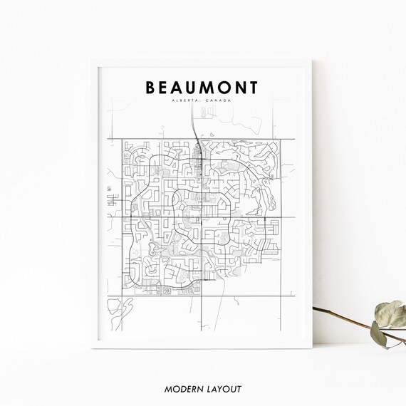 Beaumont Alberta Map Print Ab Canada Art Poster Edmonton City Street Road Nursery Room Office Wall Decor