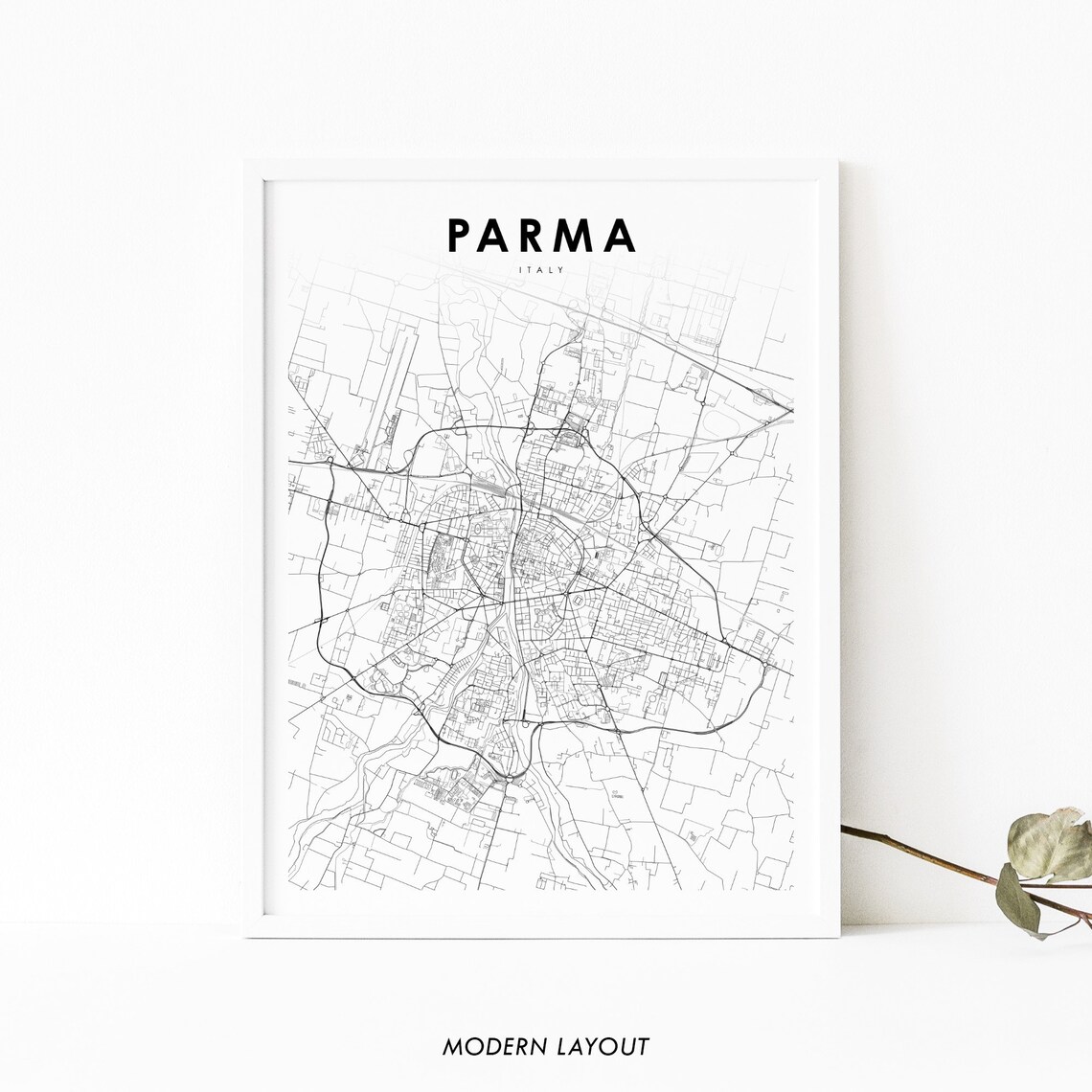 Parma Italy Map Art Print, Nursery Room Decor