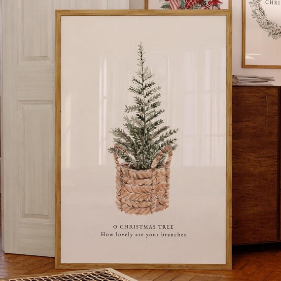 O Christmas Tree How Lovely Minimalist Pine Holiday Quote Poster