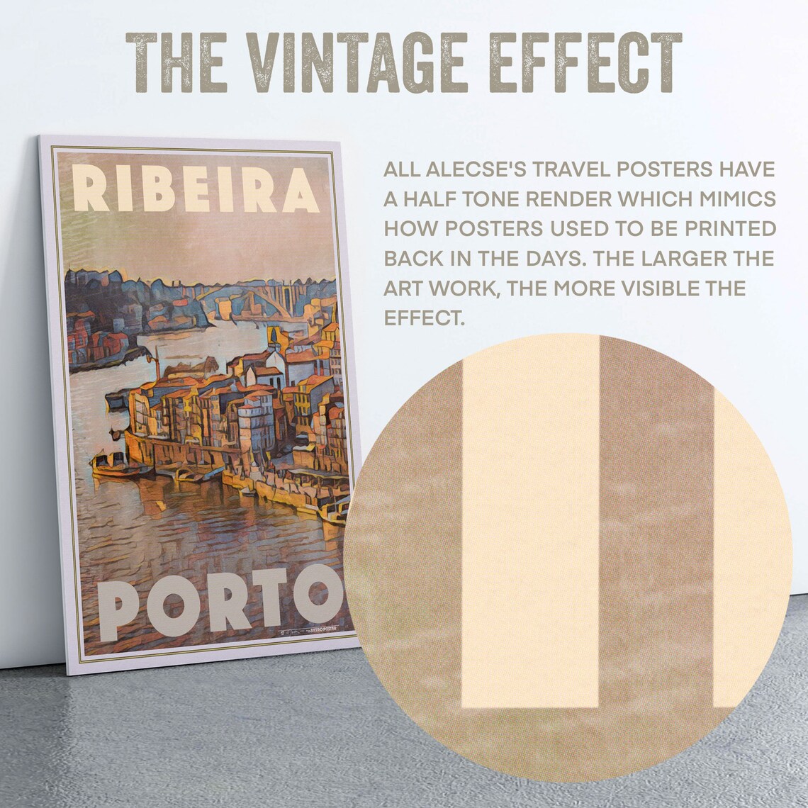 Porto Portugal Ribeira Riverside Colorful Houses Douro Travel Poster - Image 2