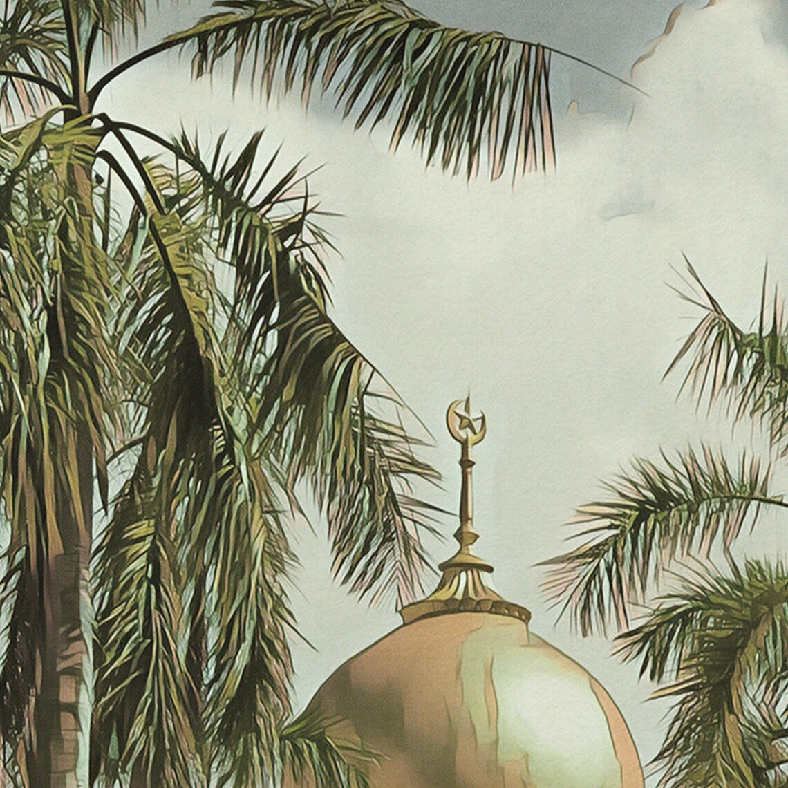 Singapore Masjid Sultan Mosque Golden Dome Travel Poster Asia - Image 4