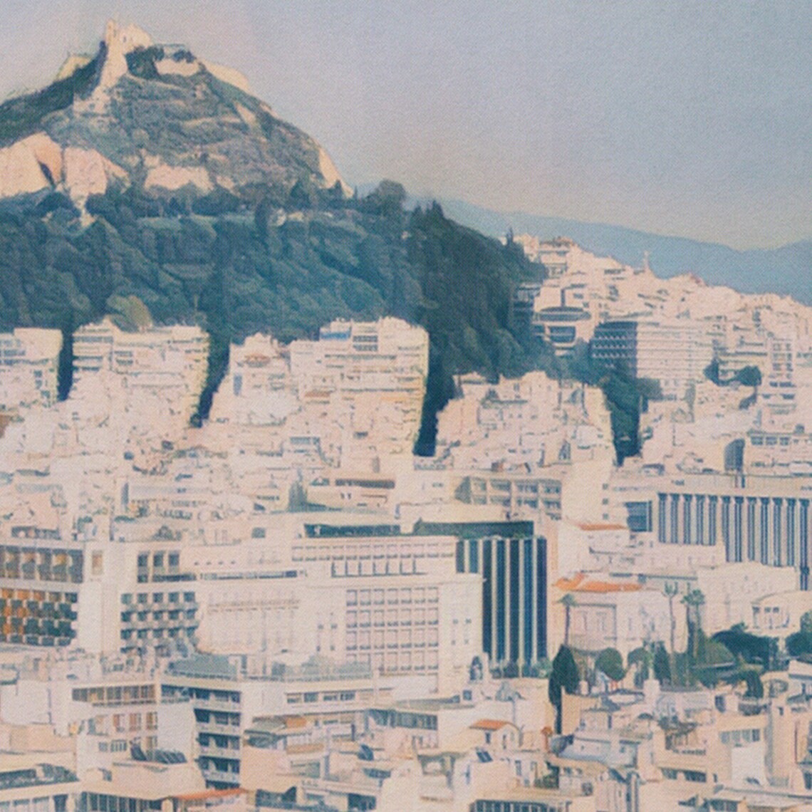 Athens Greece City Panorama Lycabettus Hill Vintage Travel Poster - Image 4