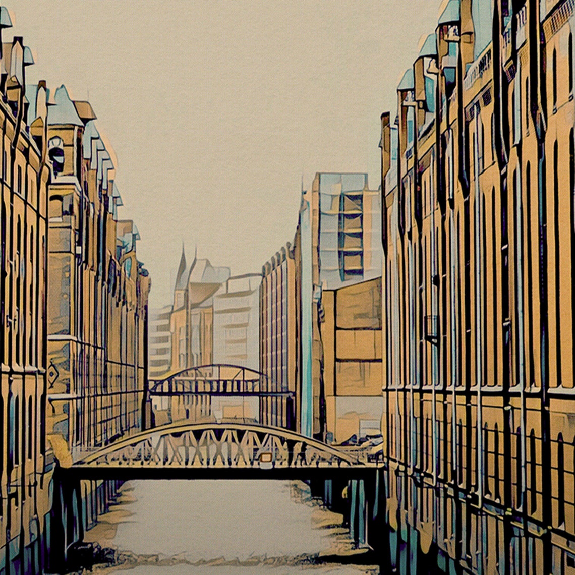 Hamburg Poster Speicherstadt By Alecse Limited Edition Hamburg Print Germany Travel Poster Speicherstadt Print Poster Of Hamburg - Image 4