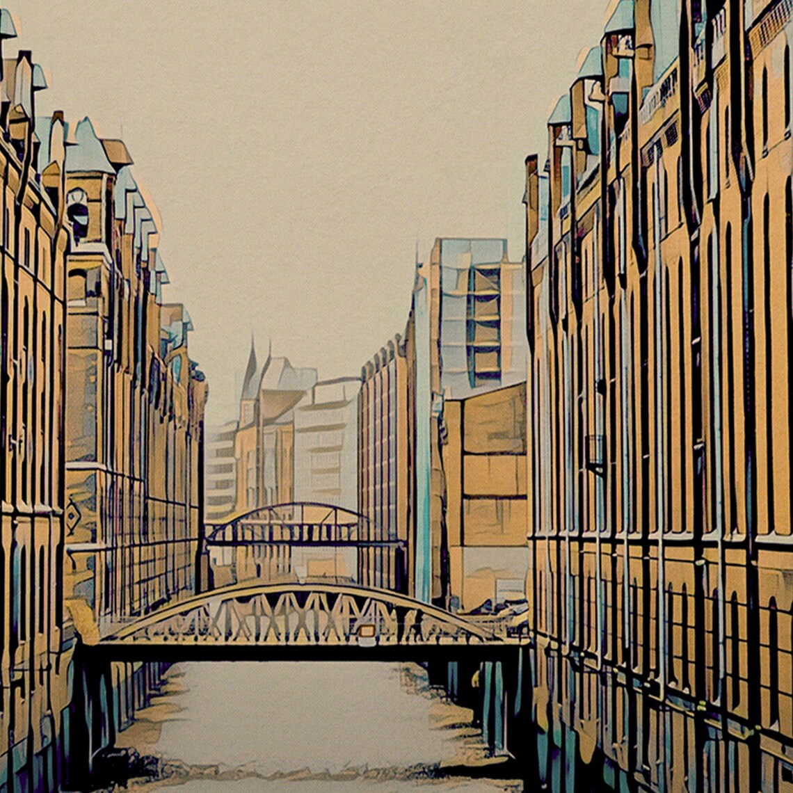 Hamburg Speicherstadt Historic Warehouse Canal Germany Travel Poster - Image 4