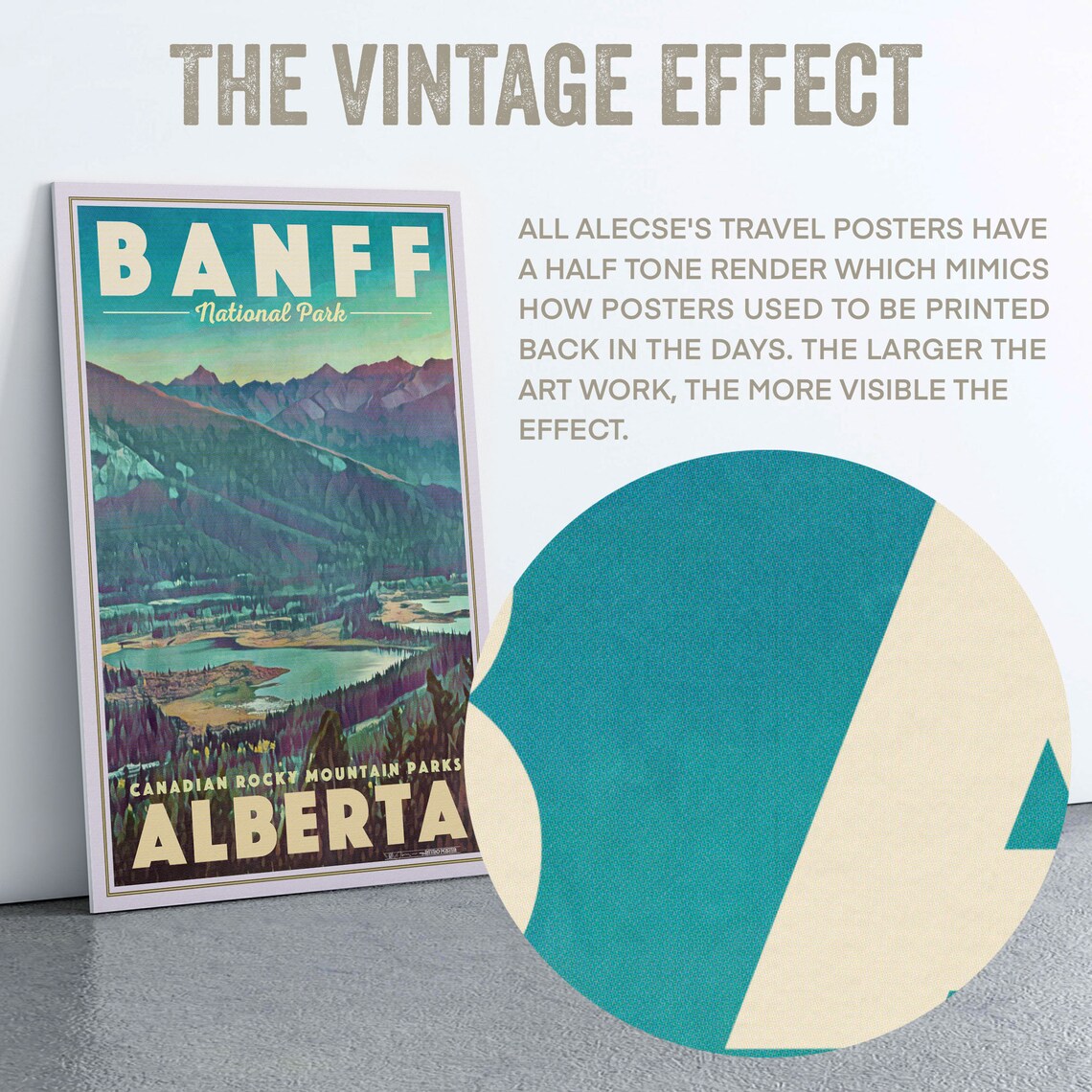 Banff National Park Vintage Travel Poster With Alberta Rocky Mountains - Image 2