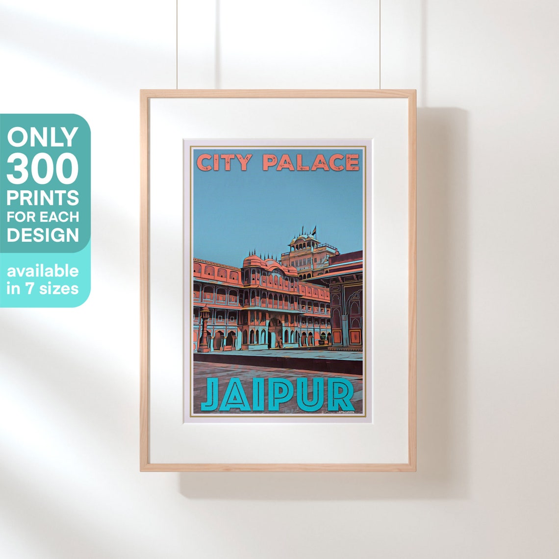 Jaipur City Palace Rajasthan Red Sandstone Travel Poster India - Image 3