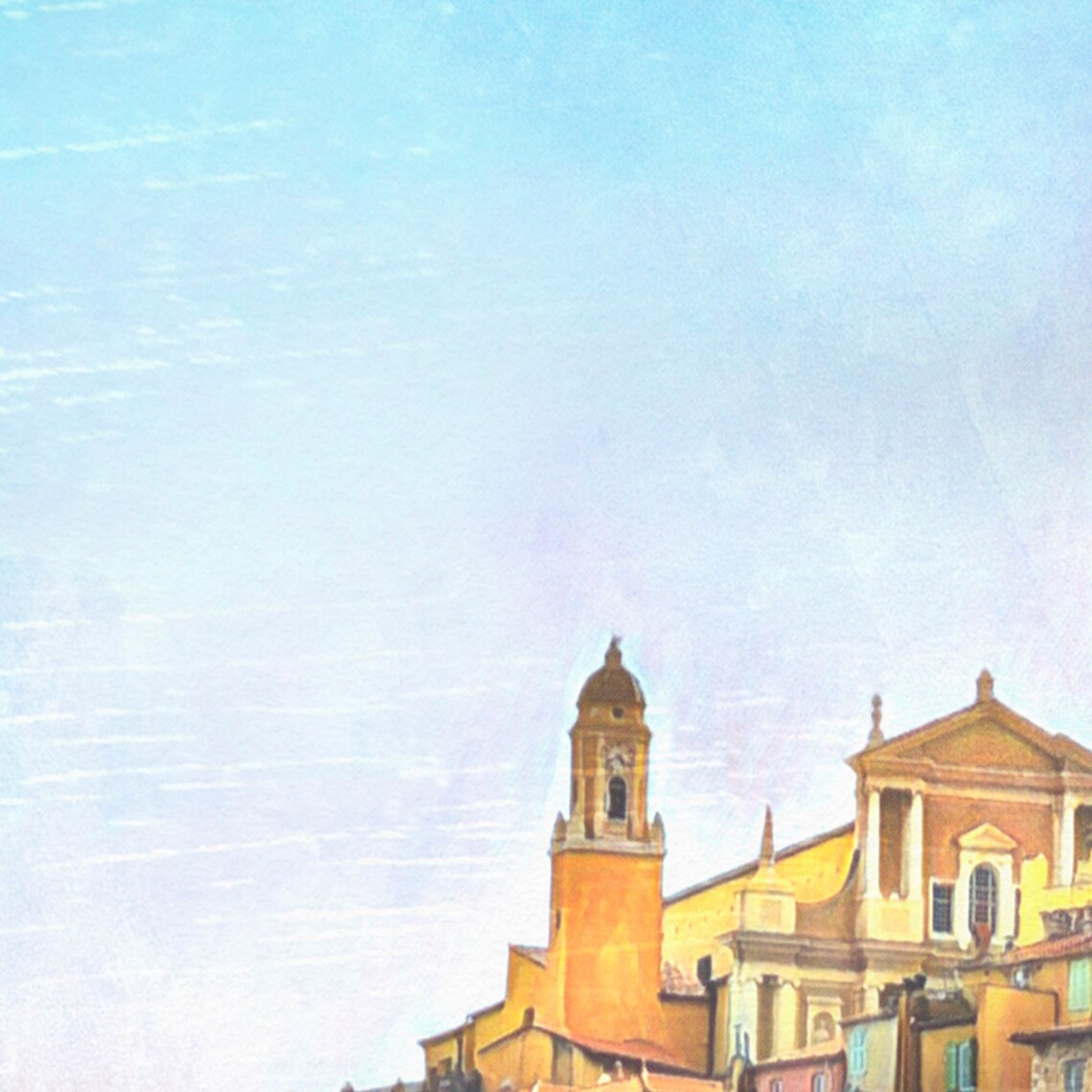 Menton Cote dAzur Vintage Travel Poster French Riviera Town Art - Image 4