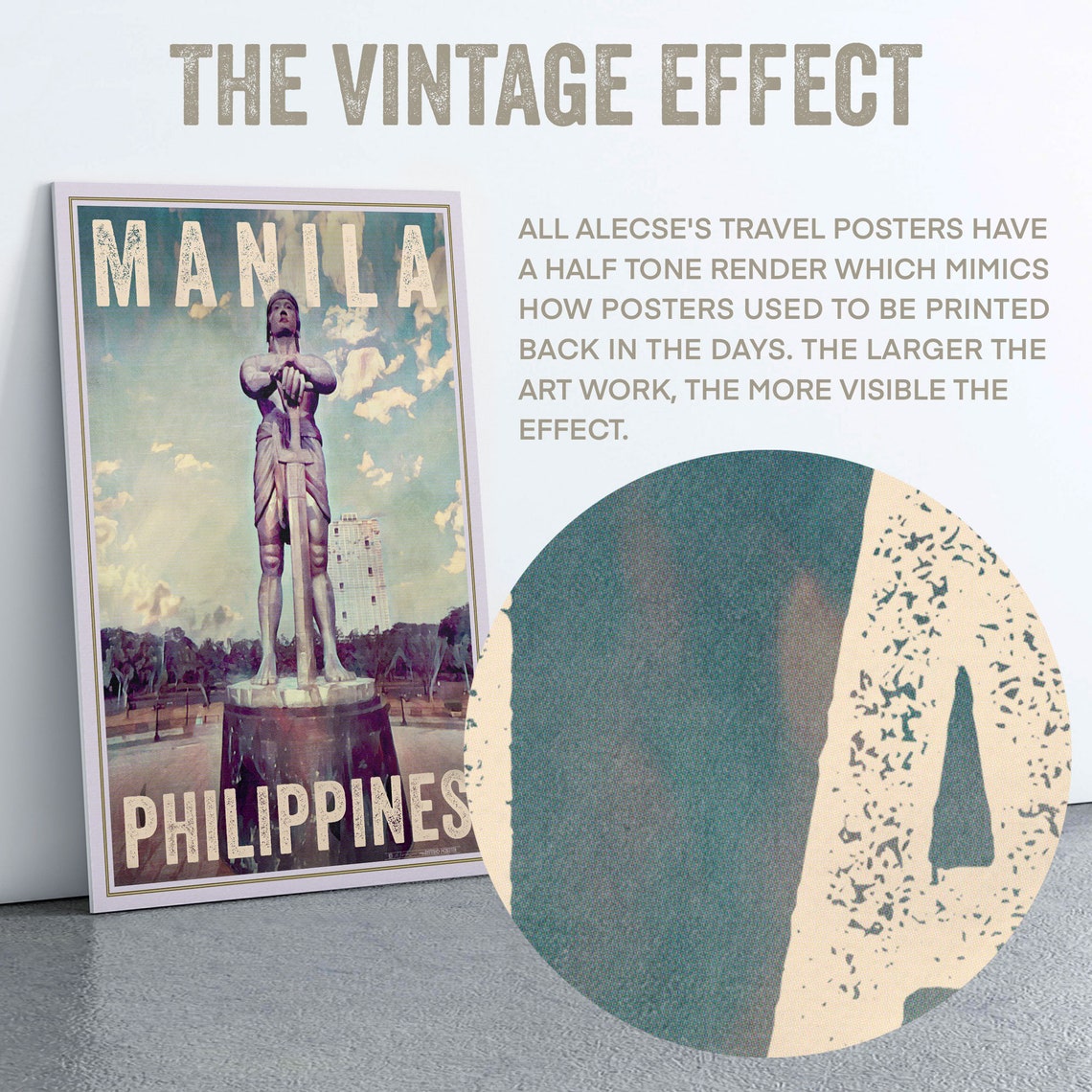 Manila Lapu Lapu Statue Monument Vintage Travel Poster Philippines - Image 2