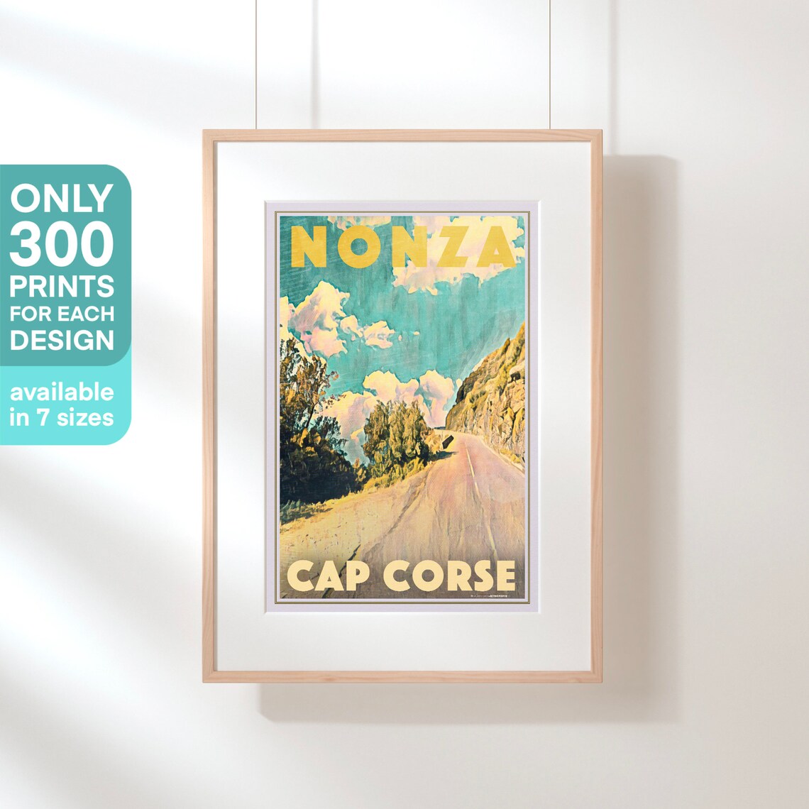 Corsica Nonza Cap Corse Winding Coastal Road Retro Travel Poster - Image 3